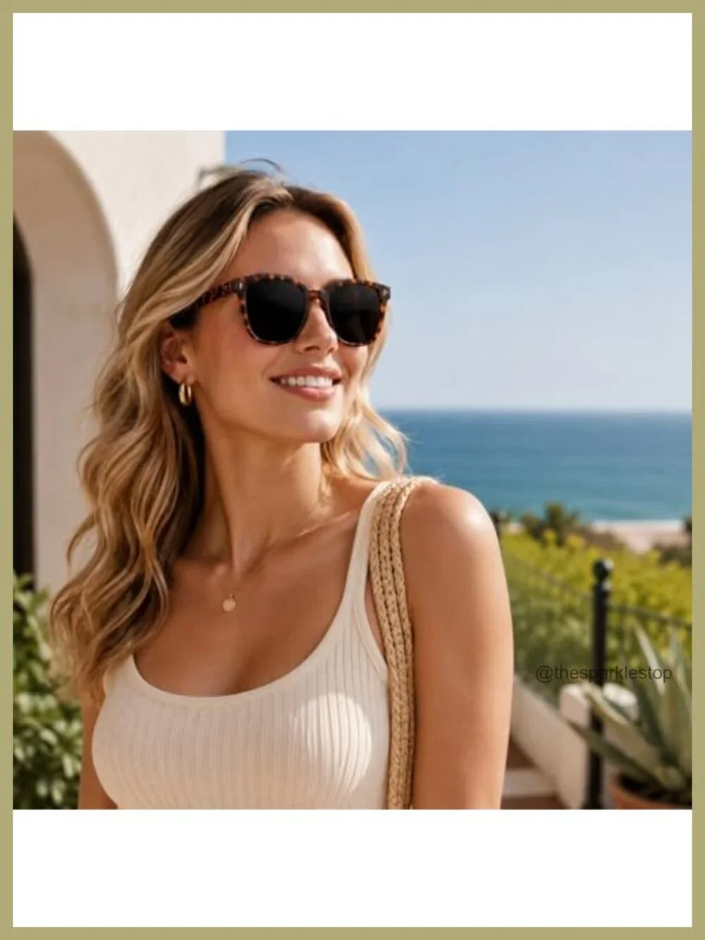Retro Oversized Square Sunglasses for Women UV400 Protection TR90